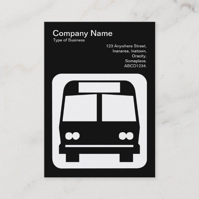 Bus Sign - White on Black Business Card (Front)