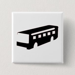Bus Silhouette 15 Cm Square Badge