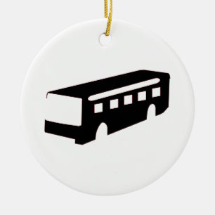 Bus Silhouette Ceramic Tree Decoration