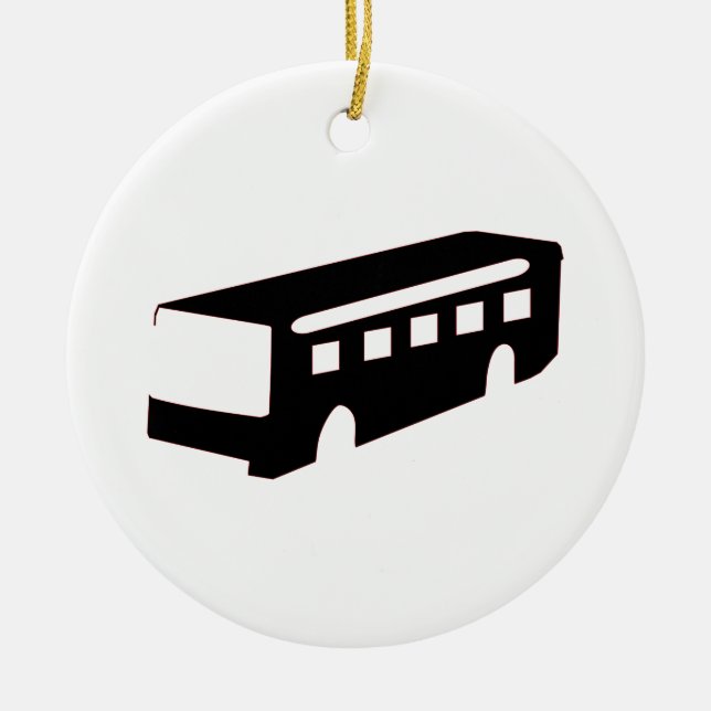 Bus Silhouette Ceramic Tree Decoration (Front)