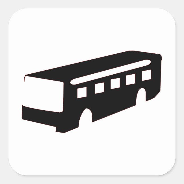 Bus Silhouette Square Sticker (Front)