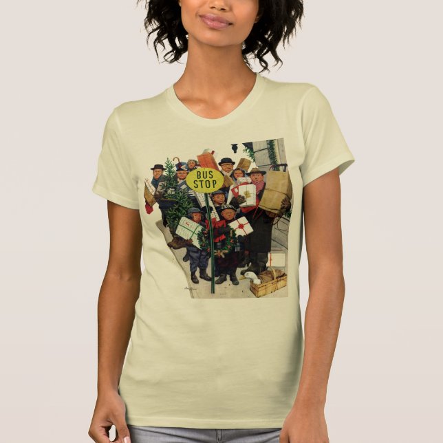 Bus Stop at Christmas T-Shirt (Front)