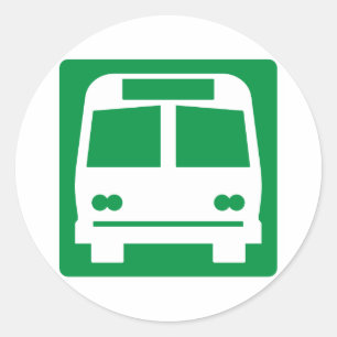 Bus Stop Highway Sign Classic Round Sticker