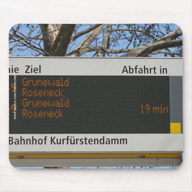 Bus Stop Sign in Berlin Mouse Pad (Front)