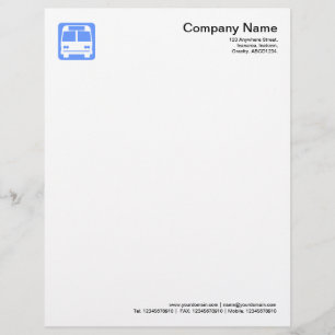 Bus Symbol - Baby Blue Personalised Letterhead