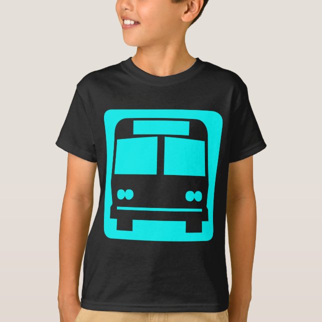 Bus symbol - Cyan T-Shirt (Front)