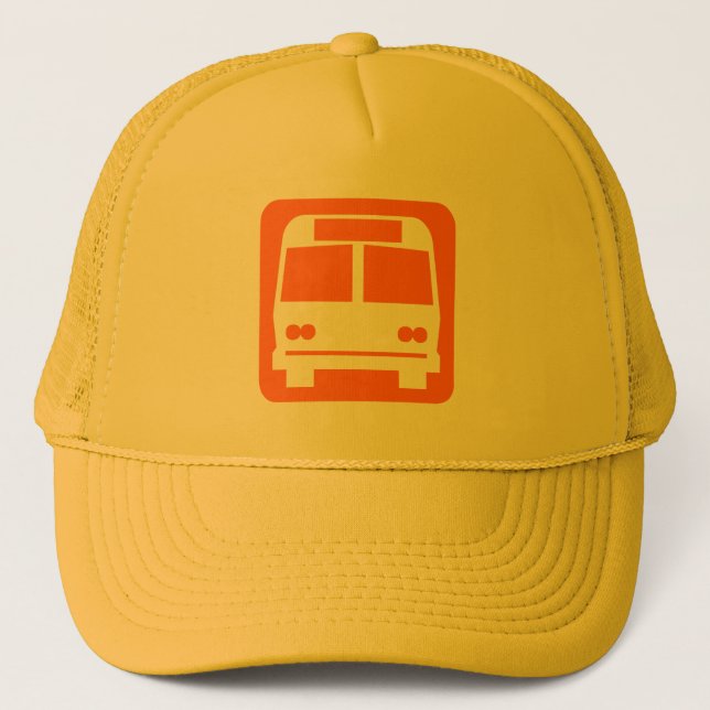 Bus symbol - Orange Trucker Hat (Front)