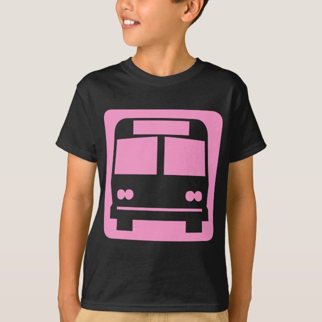 Bus symbol - Pink T-Shirt (Front)