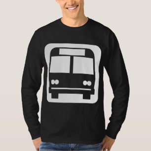 Bus symbol - White on Dark T-Shirt