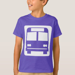 Bus symbol - White on Dark T-Shirt