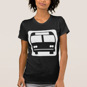 Bus symbol - White on Dark T-Shirt