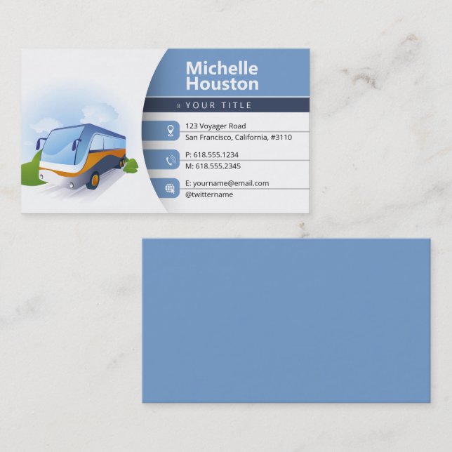 Bus Tour | Travel Agent Business Card (Front/Back)