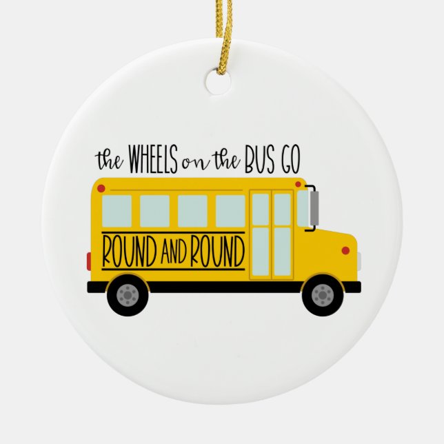Bus Wheels Song Ceramic Tree Decoration (Front)