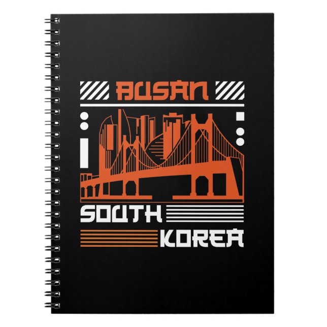 Busan South Korea Bridge Skyline Graphic | Modern  Notebook (Front)