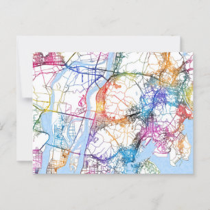 Busan South Korea City Map Postcard