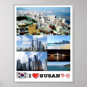 Busan - South Korea - I Love - Poster