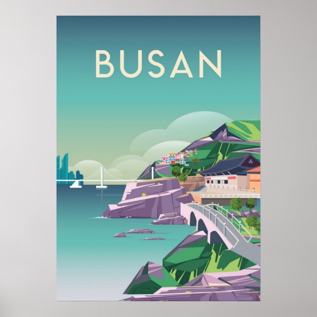Busan South korea travel poster (Front)