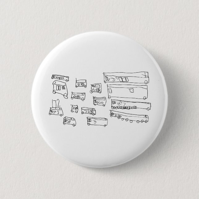 Buses 6 Cm Round Badge (Front)