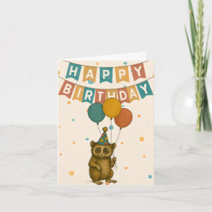 Bush Baby Birthday Card – Cute Jungle Animal