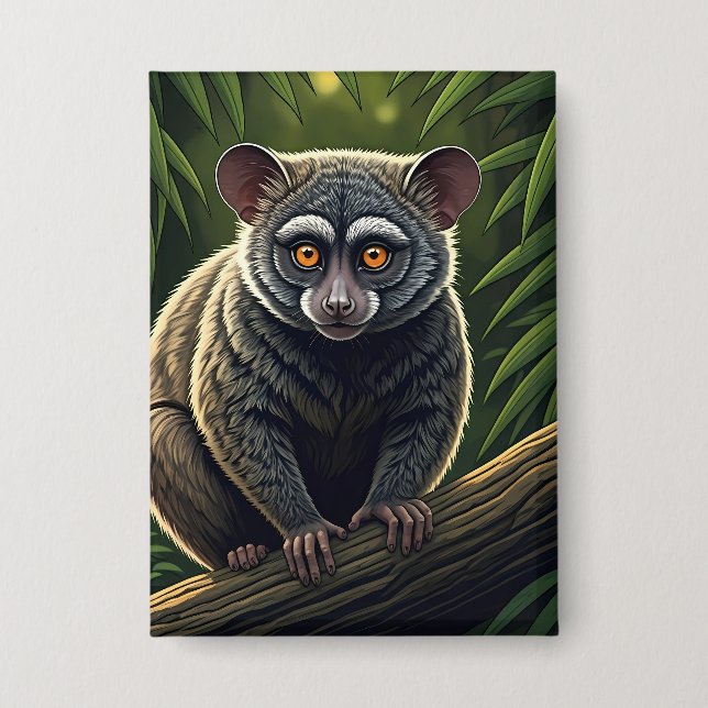 Bush Baby Perched on Jungle Branch (Front)