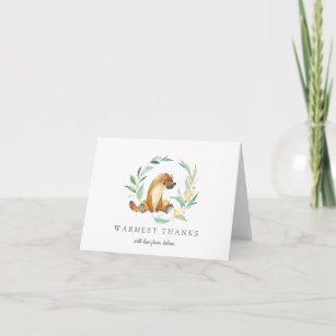 Bush Baby Platypus Personalised Thank You Cards