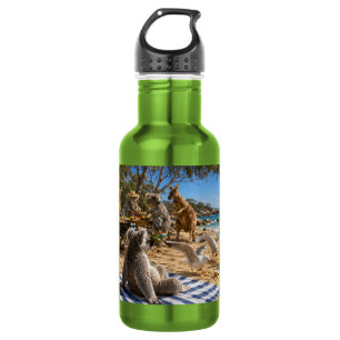 Bush BBQ with Kangaroos and Koalas 532 Ml Water Bottle