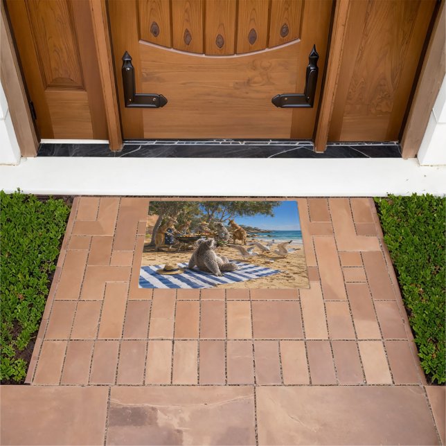 Bush BBQ with Kangaroos and Koalas Doormat (Outdoor)