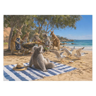 Bush BBQ with Kangaroos and Koalas Tablecloth