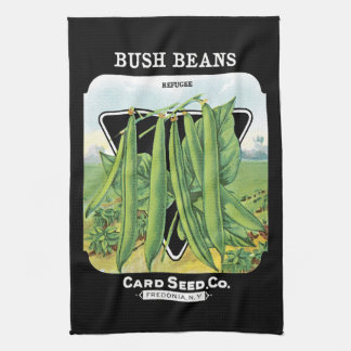 Bush Beans Seed Packet Label Tea Towel