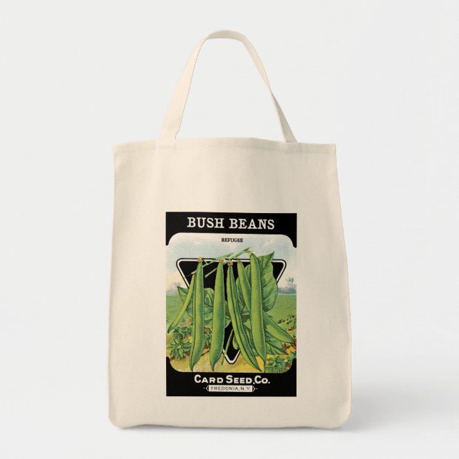 Bush Beans Seed Packet Label Tote Bag (Front)