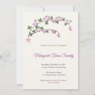 Bush Clover 70th Birthday Invitation