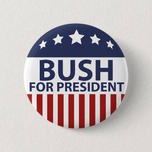 Bush For President 6 Cm Round Badge
