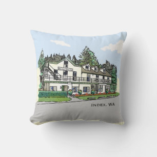 Bush House Inn Throw Pillow 16" x 16"