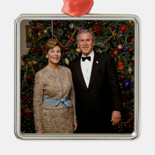 Bush JR US President White House Christmas Metal O Tree Decoration