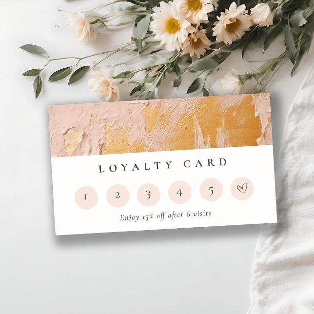 Bush Pink Gold Oil Paint Texture Loyalty Card (Creator Uploaded)