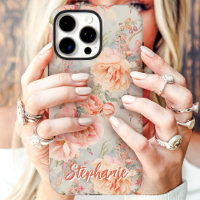 Bush Pink Vintage Floral Custom Name