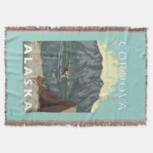 Bush Plane & Fishing - Cordova, Alaska Throw Blanket
