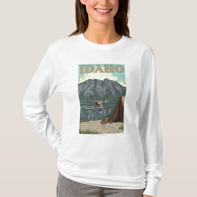 Bush Plane & Fishing - Idaho T-Shirt (Front)