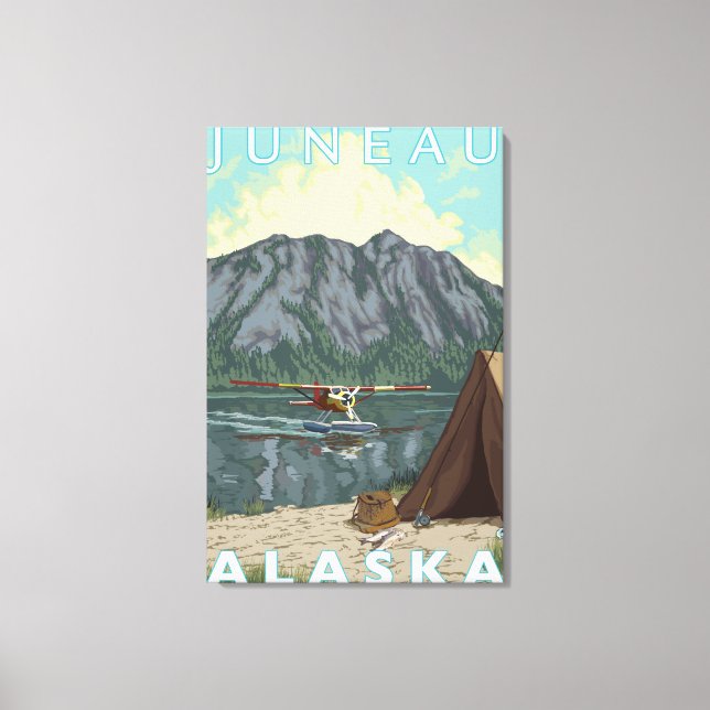Bush Plane & Fishing - Juneau, Alaska Canvas Print (Front)