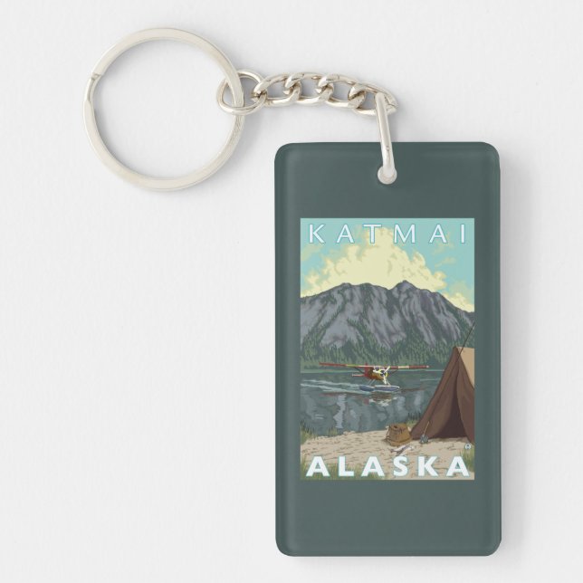 Bush Plane & Fishing - Katmai, Alaska Key Ring (Front)