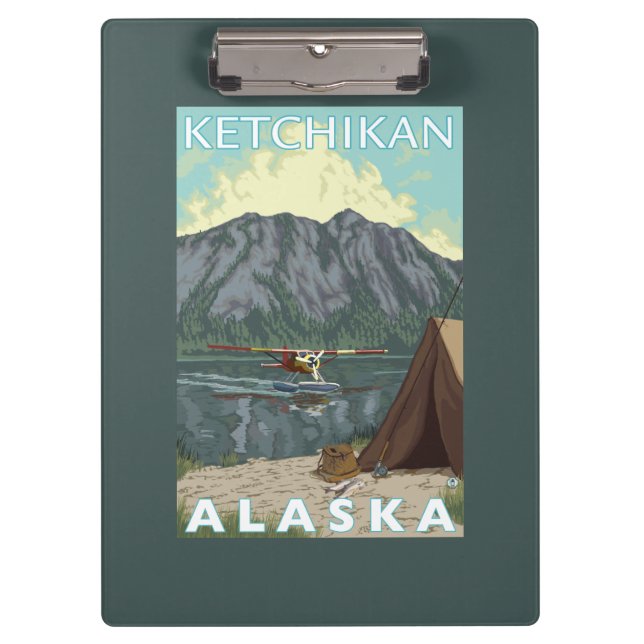 Bush Plane & Fishing - Ketchikan, Alaska Clipboard (Front)