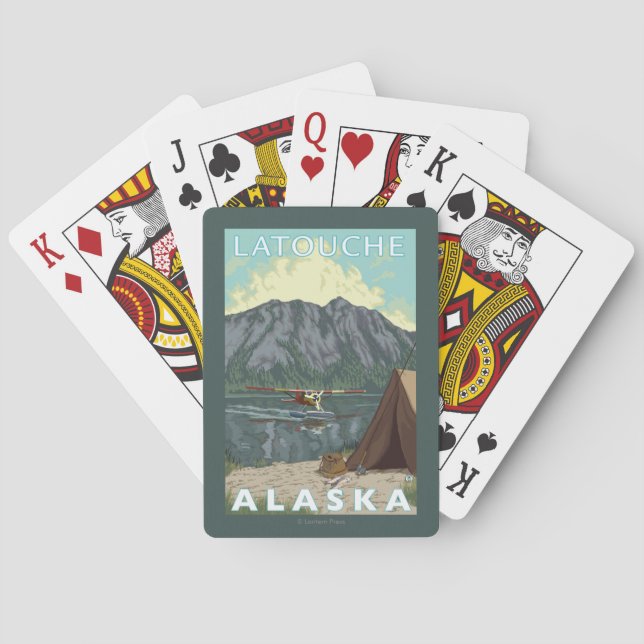 Bush Plane & Fishing - Latouche, Alaska Playing Cards (Back)
