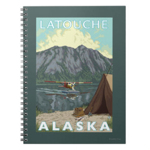 Bush Plane & Fishing - Latouche, Alaska Spiral Notebook