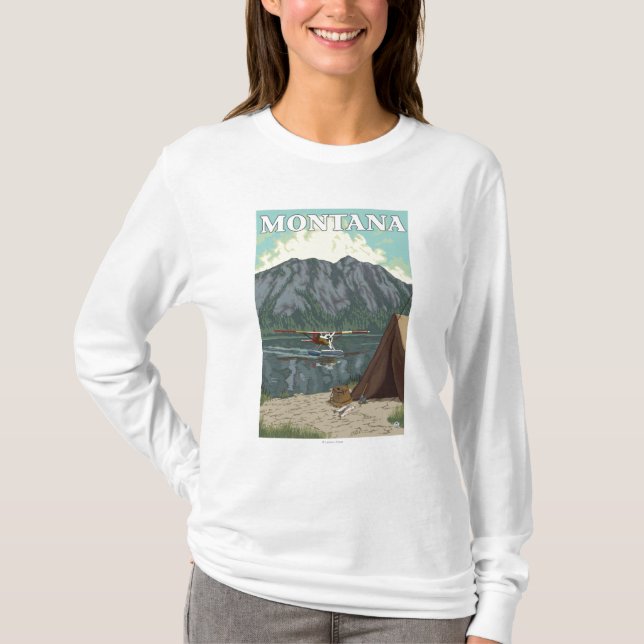 Bush Plane & Fishing - Montana T-Shirt (Front)