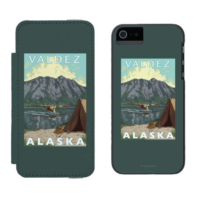 Bush Plane & Fishing - Valdez, Alaska Incipio iPhone Wallet Case (Side by Side)