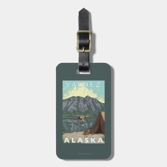 Bush Plane & Fishing - Valdez, Alaska Luggage Tag (Front Vertical)