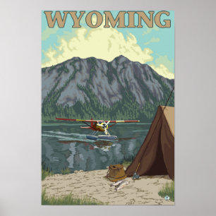 Bush Plane & Fishing - Wyoming Poster