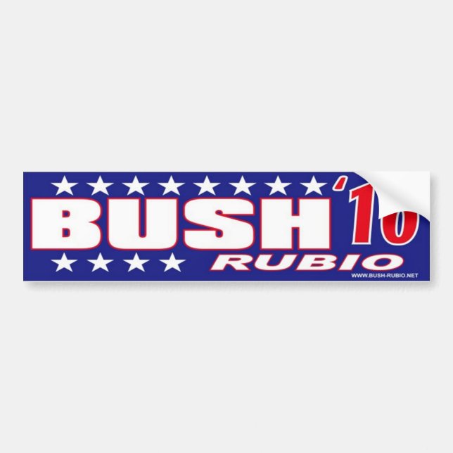 Bush Rubio Bumper Sticker Stars (Front)