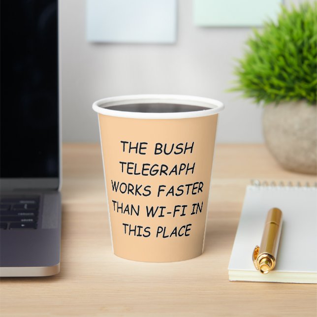 Bush Telegraph Paper Cups (Insitu)