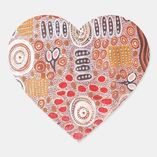 Bush Tucker Heart Sticker (Front)